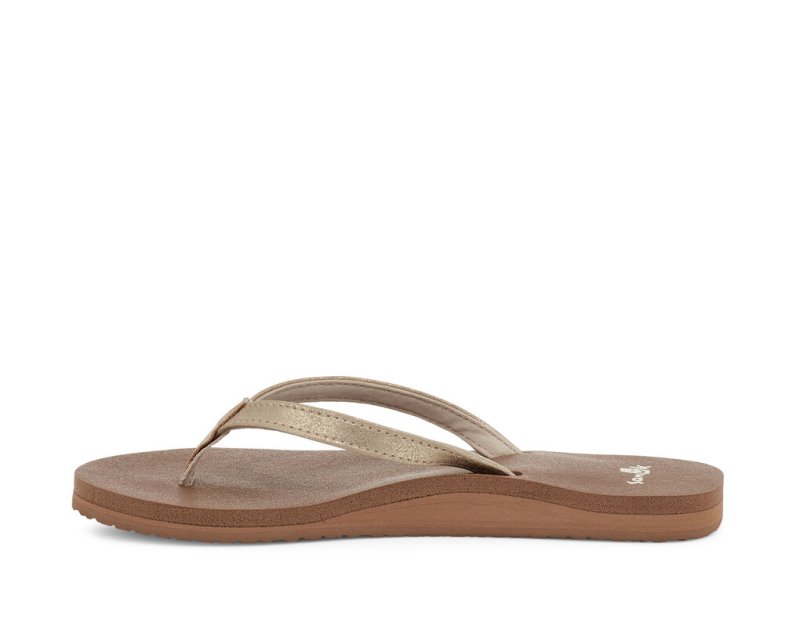 Sanuk Yoga Joy Shimmer Women's Flip Flops Brown | Canada 107PJJ